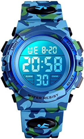 ילדים דיגיטלי שעון חיצוני ספורט 50 מ ' עמיד למים אלקטרוני שעונים שעון מעורר 12/24 שעות סטופר לוח שנה ילד ילדה שעוני יד