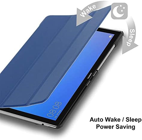 מארז טבליות של Cadorabo תואם ל- Huawei Mediapad M5 Lite 10 בג'רסי כחול כהה - אולטרה דק סגנון דק סגנון הגנה עוסק בעור עור דמוי עם התעוררות