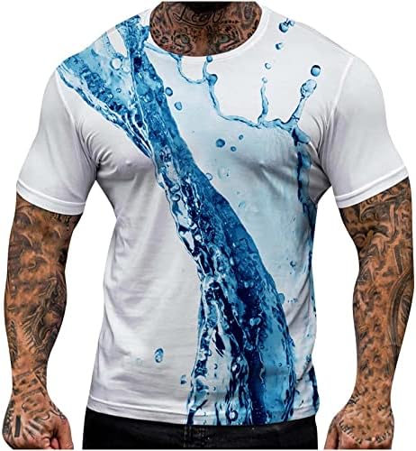 חולצות מזדמנות לגברים שאינם מיקום הדפסת צוואר עגול שרוול קצר סווור חוף חולצה חולצה קלה צמרות נוחות