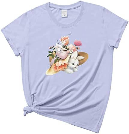 נשים קצר שרוול נוח חולצה חולצות 2023 אופנה חמוד מודפס צוות צוואר חולצות חולצה קיץ מזדמן טיז