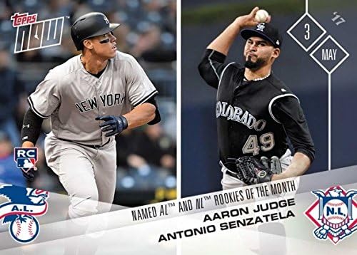 2017 Topps Now Baseball 108 Aaron Judge/Antonio Senzatela Card Card - רק 618 תוצרת!