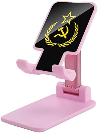 סמל הקומוניזם של ברית המועצות סמל טלפון נייד מתכוונן לעמוד מחזיק טבליות ניידות מתקפלות לחוות נסיעות משרדיות בית סגנון ורוד