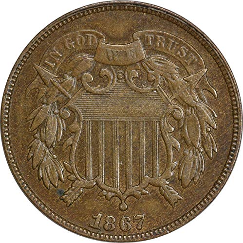1867 חתיכות שני סנט, EF, לא מאושרת