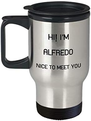 אני ספל נסיעות אלפרדו שם ייחודי מתנת כוס מתנה לגברים נשים 14oz נירוסטה