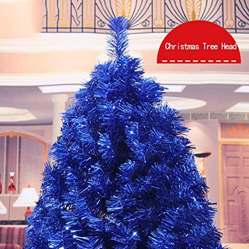 DLPY 7.8 רגל כחול טינסל עץ חג מולד, אשוחית פרימיום תלויה במעמד מתכת עצים מעוטרים מתקפלים לסביבה לסביבה לחג כחול 7.8ft