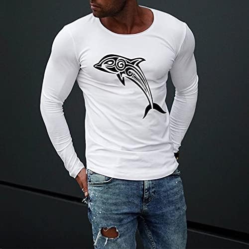 חולצות טריקו של ZDFER לגברים אופנה שרוול ארוך סווטשירט טוניקה סתיו סתי