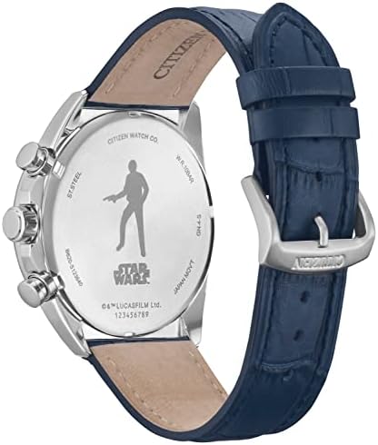 אזרח אקו-כונן כוכב מלחמת קוורץ גברים של שעון, נירוסטה עם רצועת עור, מילניום פלקון, כחול