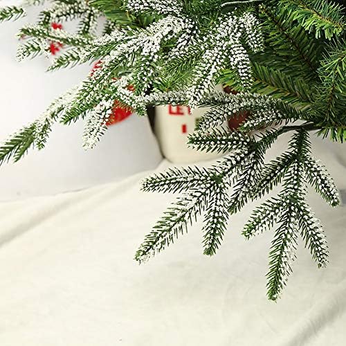 Dulplay 5ft Premium Artificial Christman עץ שלג נוהר צירים רגליים מתכתיות מוצקות לא נכונות לאט לקישוט חג-ירוק 5ft
