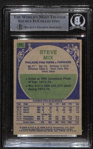 56 סטיב מיקס - 1975 כרטיסי כדורסל Topps מדורגים BGS Auto - כרטיסי כדורסל לא חתומים