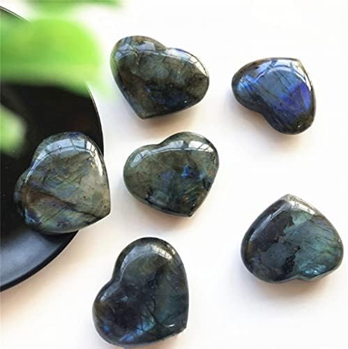 Kiooyi Crystal Labradorite אבן דקלים ריפוי קוורץ אבן חן דאגה צורת לב אבן לדאגה ליצירת יווד