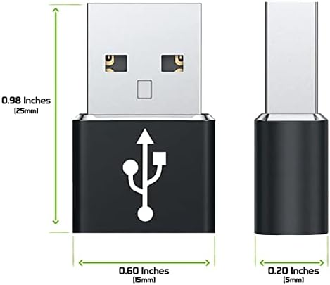 USB-C נקבה ל- USB מתאם מהיר זכר התואם ל- Google Nexus 5X שלך למטען, סנכרון, מכשירי OTG כמו מקלדת, עכבר, ZIP, GAMEPAD, PD