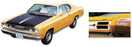 Phoenix Graphix 1972 Plymouth Duster Twister w/גלגלי עיניים ערכת מדבקות ופסים מלאים - לבן