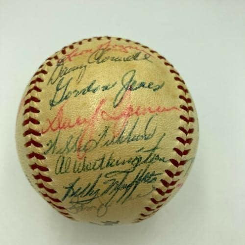 ווילי מייס 1959 נבחרת סן פרנסיסקו ענקים חתמה על בייסבול בליגה הלאומית JSA - כדורי חתימה