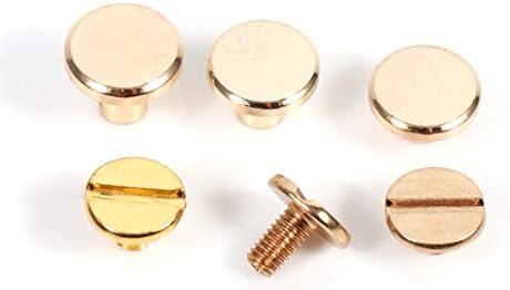 חלקי כלים 10set/הרבה כפתור פליז מוצק בורג ציפורניים בורג ציפורניים לחגורת מסמרת עור DIY זהב 5/6.5/8 ממ אופציונלי -