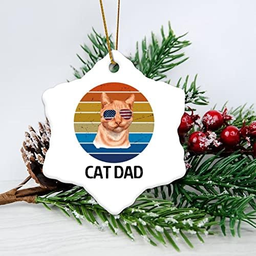 תליון זיכרון, קישוטים לחג המולד חתול אבא כתום חתול חתול וינטג 'שקיעה קליגרפיה חתול אבא חתול כלבל