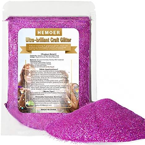 Hemoer Lavender Holographic Extry Glitter Glitter Multi FACT 100G / 3.5OZ לשימוש עם אמנויות שרף ומלאכה קישוט זכוכית יין חתונות כרטיסים