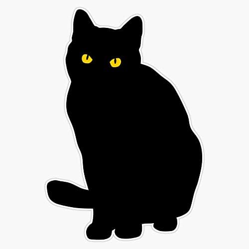 RQH מסחר במדבקת חתול שחור מדבקת פגוש מדבקה ויניל 5 '' 32