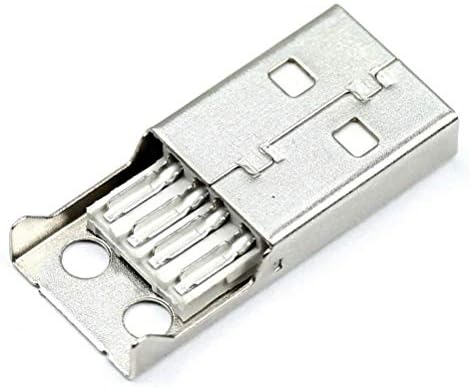 Xcoazipod 20pcs USB 2.0 סוג A USB זכר 4 מחבר שקע תקע סיכה עם כיסוי פלסטיק שחור