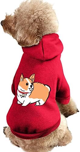 קפוצ'ונים של חיות מחמד של קורגי גור קפוצ'ונים עם כלב חמים רכים סוודר חיות מחמד עמיד עם כובע