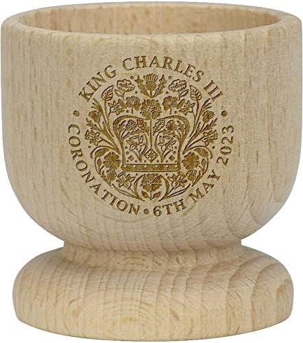 אזידה 'מלך צ' ארלס הכתרת סמל ' עץ ביצת כוס