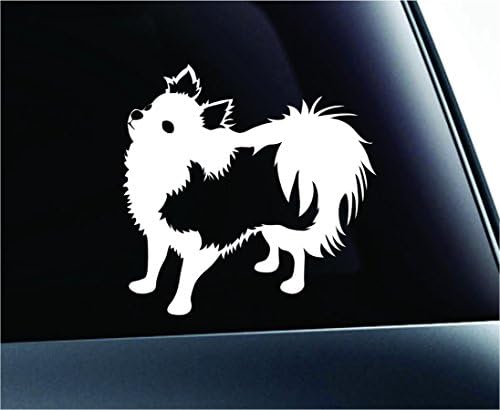 Expressdecor ארוך שיער צ'יוואווה סמל סמל מדבקות כפה הדפסת כלב כלב חיות מחמד גזע אהבה חלון מדבקת מכונית