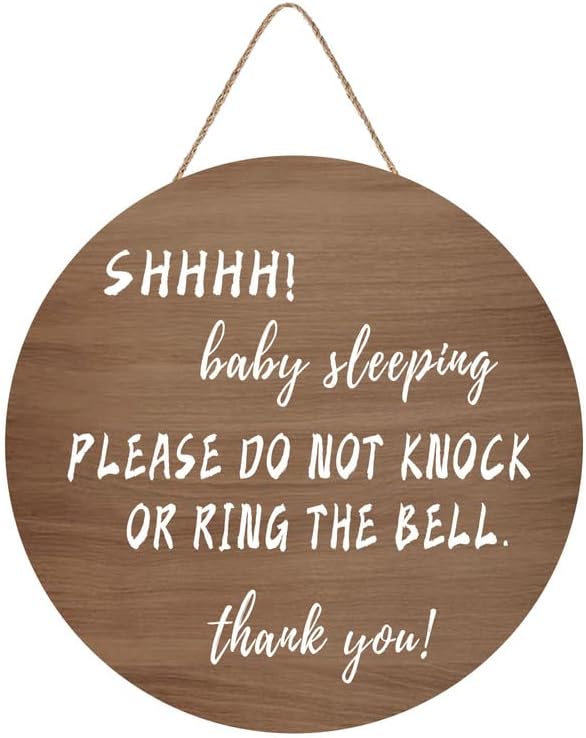 מצחיק חמוד תינוק שינה מול דלת סימן מול דלת לא לדפוק או טבעת פעמון סימן חדש אמא מתנות לא להפריע דלת קולב סימן לא שידול סימן שינה תינוק