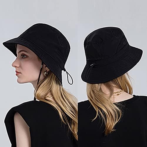 כובעי דלי נשים מוצקות אבזם מתכוונן כובע דייג שוליים כובע קיץ מחנה שמש מתקפל כובעי שמש מזדמנים