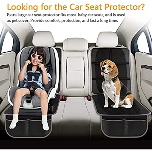מגן מושב לרכב, 2 חבילות מגני מושב רכב רכב גדול למושב רכב לילד, מגן מושב עבה של מושב נמל עם כיסי מארגן, כרית כיסוי לכלב רכב למושבי עור