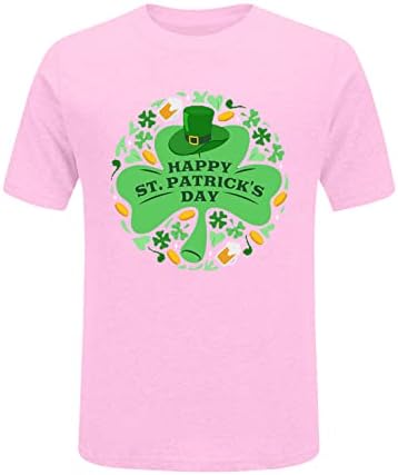 חולצת טריקו של יום פטריק מצחיק לנשים Shamrock Irish Crewneck Summer Thict חולצה מזדמנת חולצה גרפית שרוול קצר