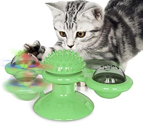 Jinyawei חתול טחנת רוח צעצוע כיף עיסוי צעצוע חתול סיבוב עם קטניפ עם שיני כדור לניקיית חיות מחמד