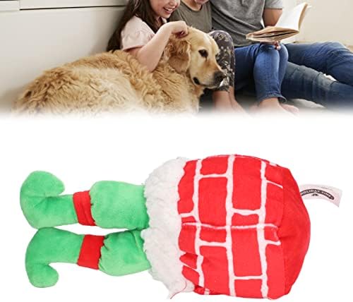 כלב קטיפה לעיסת צעצוע נשיכה רכה עמידה בפני חיית מחמד מתנה לחג המולד חורקת צעצועים לעיסה לניקוי שיניים