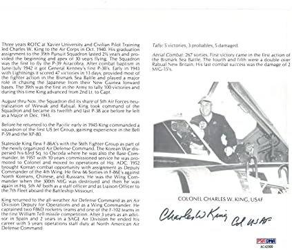 צ'רלס קינג חתם על 8x10 PSA DNA AC42999 WWII ACE 5V - תמונות NBA עם חתימה