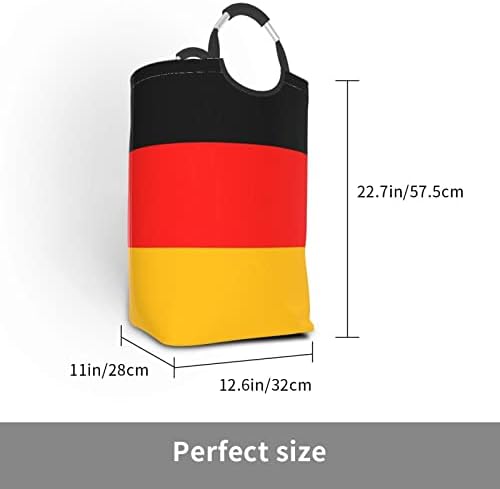 דגל גרמניה תיק אחסון בגדים מלוכלכים מרובע 50 ליטר מתקפל / עם ידית נשיאה / מתאים לארון אמבטיה נסיעות לאחסון ביתי
