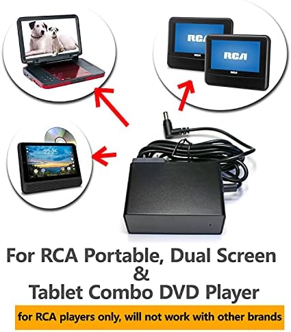מתאם EDO טק כבל חשמל עבור RCA נגן משולב DVD נייד DRC98091S DRC80196 DRC79982 DRC6272 DRC79981E DRC80196 DRC9809 DRC79108 DRC98101S DRC69705
