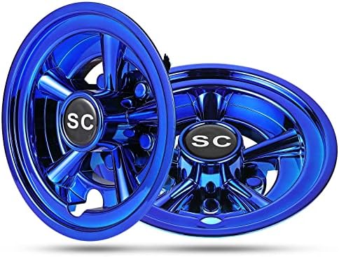 עגלת גולף Hunchenxiang עגלת גלגלים SS עבור Ezgo, Club Car, Yamaha Par Car- 8 אינץ 'Chrome Caps Set of 4