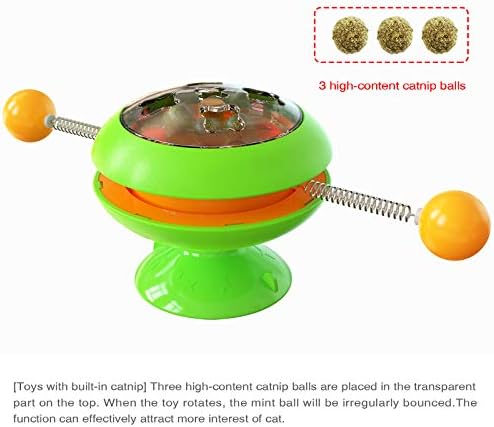 Mododou Interactive CAT CATNIP כדור, צעצועים לחיות מחמד צעצועים, צעצוע חתול אינטראקטיבי, עם כדורים מסתובבים רוח רוח לחתולים מקורה המפזרים