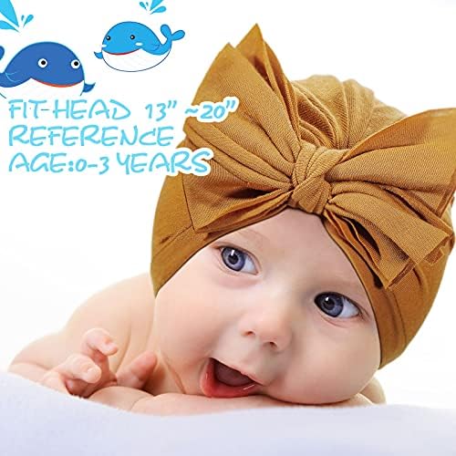 3 חתיכות תינוק קשת קשר טורבן כובעי כפת כיסויי ראש לפעוטות בנות