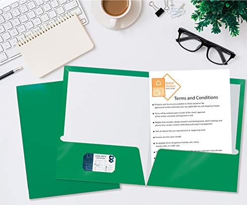 2 כיס מבריק למינציה ירוק נייר תיקיות, מכתב גודל, 25 חבילה, ירוק נייר תיקי על ידי טוב יותר משרד מוצרים, תיבה של 25 ירוק תיקיות