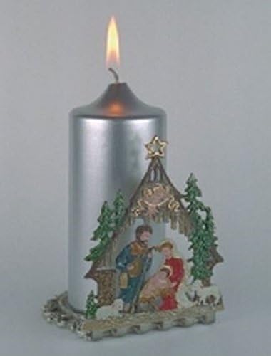 סצנת המולד גרמנית בדיל חג המולד פמוט מחזיק דתי תצוגה