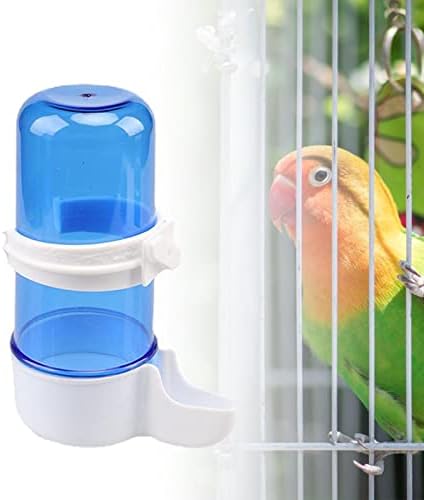 מתקן מים אוטומטי מתקן מים מזרקת מים בקבוק ציפורים שתיין עבור כלוב מתקן מים עבור יונים תוכים, כחול