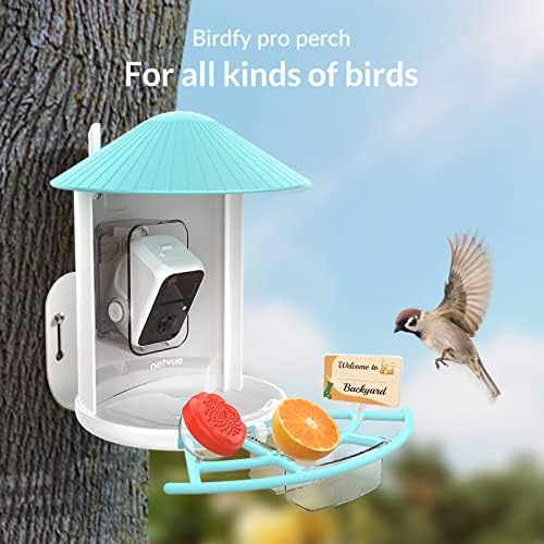 NetVue Birdfy Pro Perch - הרחבה רחבה יותר מוטות לתוספות DIY כולל כדור סואט, מזין מיני יונק, מחזיק פירות, מזין ג'לי וכרטיס ברוך הבא, ציפורים