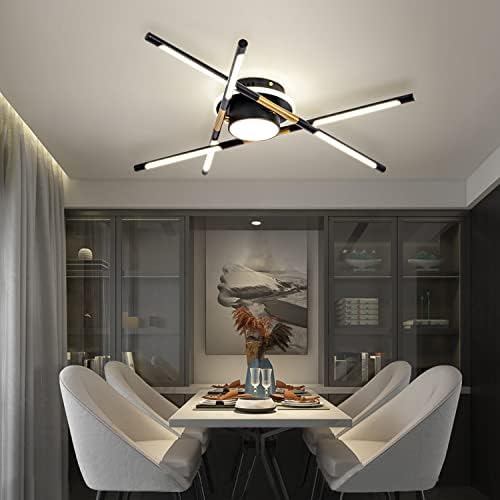 LED תקרה מתקן תאורה מודרנית שחור וזהב תעשייתי אור תעשייתי תאורת תקרה דקורטיבית תאורה דקורטיבית חדר אוכל סלון אור חדר שינה 23.6 אינץ '4000K