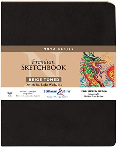 Stillman & Birn Nova Series Beige Softcoverbookbook, 8 x 10, 150 GSM, נייר בז ', משטח תבואה בינוני