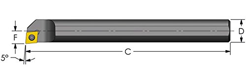 Ultra -Dex A06K SCLPR2 מוט משעמם פלדה כדי להחזיק CPMT חיובי 21.51 בעופרת -5 מעלות, יד ימין, ללא נוזל קירור, 0.375 x 5, 0.410 משעמם מינימלי