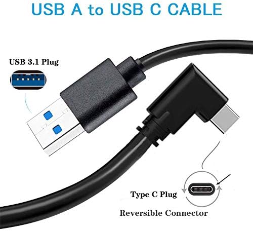 USB A ל- USB מסוג C כבל C 10ft, תואם ל- Oculus Quest 1/2 כבל קישור, 10GPBs במהירות גבוהה העברת נתונים וכבל טעינה מהירה עבור אוזניות Quest