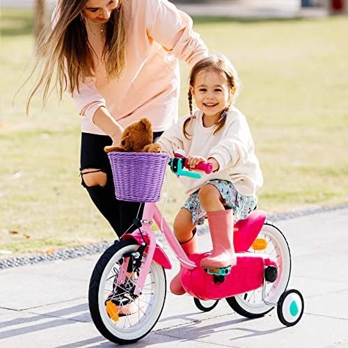 סל אופניים של אנזום לילדים, סל אופניים לילד ולילדה, סל אופניים ארוג פלסטיק אטום למים, מתאים לרוב האופניים לילדים ולילדים תלת אופן תלת