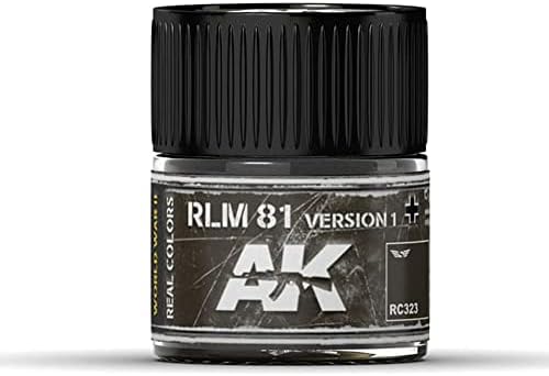 AK אינטראקטיבי צבע אמיתי אוויר קו צבע יחיד 10ML - RC285 THRU RC342 צבע: RLM 81 גרסה 1 - RC323
