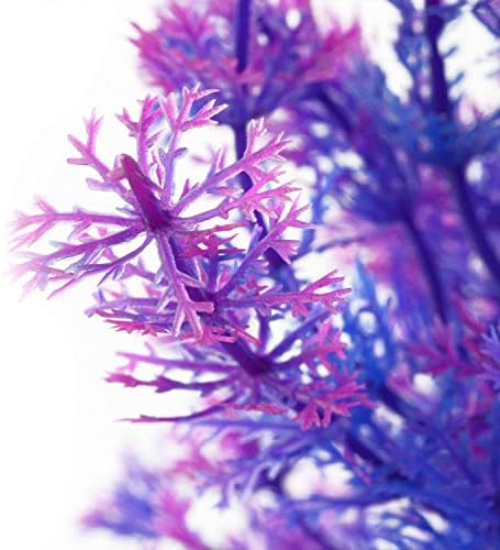 אקווריום אקווריום מלאכותי צמח צמח עיצוב מיכל דגים קישוט סגול כחול 7 אינץ 'גובה