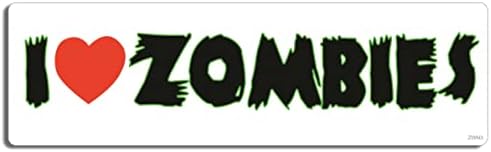 Gear Tatz - אני אוהב זומבים - מדבקת פגוש - 3 x 10 אינץ ' - מיוצר באופן מקצועי בארצות הברית - ויניל או מדבקות מגנטיות