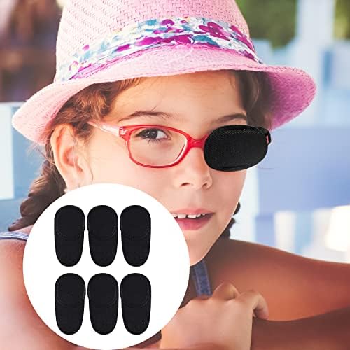 6 יחידות משקפיים טלאי עיניים, טלאי עיניים שחורות לשימוש חוזר טלאי עיניים עצלניות לניתוח עיניים רפואיות למבוגרים למבוגרים לטיפול בעין עצלה